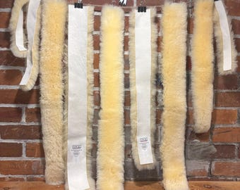 Tiras de piel de oveja de grado médico + formas artesanales: Recortes de piel de oveja de ante multiusos de auténtica lana merino Woolmark