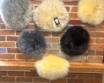 12" schapenvacht rondachtig leer: Woolmark echte schapenvacht zitkussens, Craft, Decor