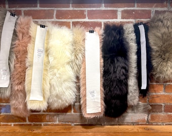 Tiras de piel de oveja de 10" y 18": Cortes de piel de oveja Merino Woolmark, Artesanía, Prendas de vestir, Decoración