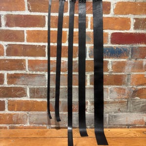 Black Italian Leather Strips: 0.5” 1” 1.5” 2” Maker Craft Supply