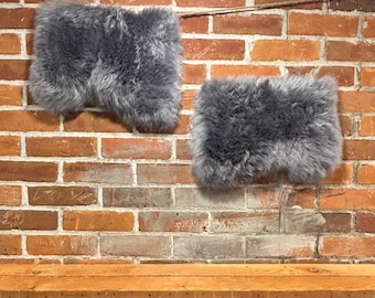 Piel de oveja gris niebla: Cojín de asiento de piel de oveja Merino Woolmark, Decoración, Artesanía (Nube rectangular)