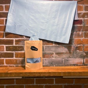 Leather - Light Blue - Rectangle Piece - Craft Maker Supplies - Leatherwork - Genuine Leather