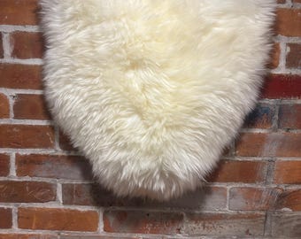 Sheepskin Rounded Square Seat Pad, Rug: Merino Woolmark Shearling Suede, Ultra High Pile 16"