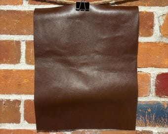 Chocolate Brown Cowhide Leather Pieces: Upholstery Grade Craft Supply