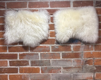 White Sheepskin: Merino Woolmark Shearling Leather Seat Pad, Decor, Craft (Rectangle Cloud)