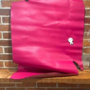Magenta Pink Saffiano Cowhide Leather Pieces: Upholstery Grade Craft Supply