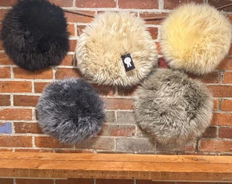 Schapenvacht 10" afgeronde stukken: merinowolmerk schaapsleer, zitkussensets