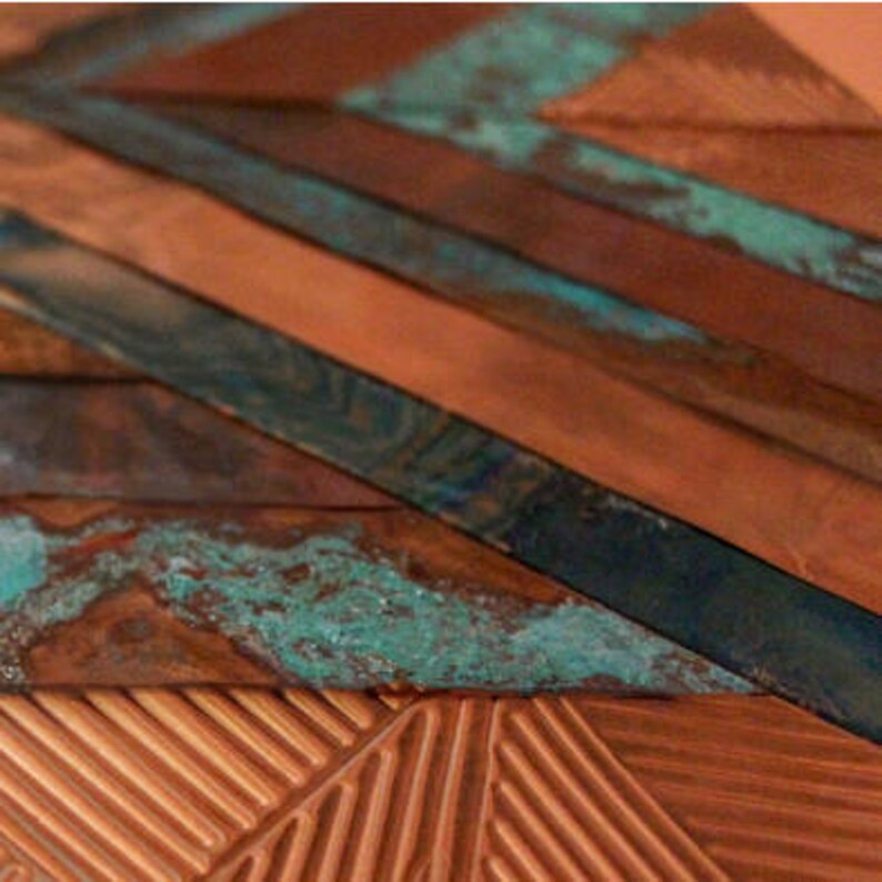 Embossed Copper Chevron Wall Art Etsy