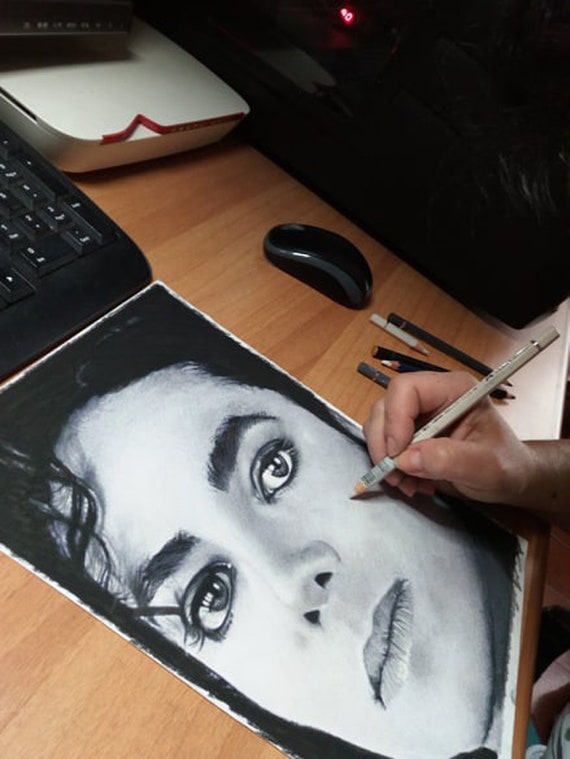Portrait Michael Jackson Tenth Anniv. Death - Etsy