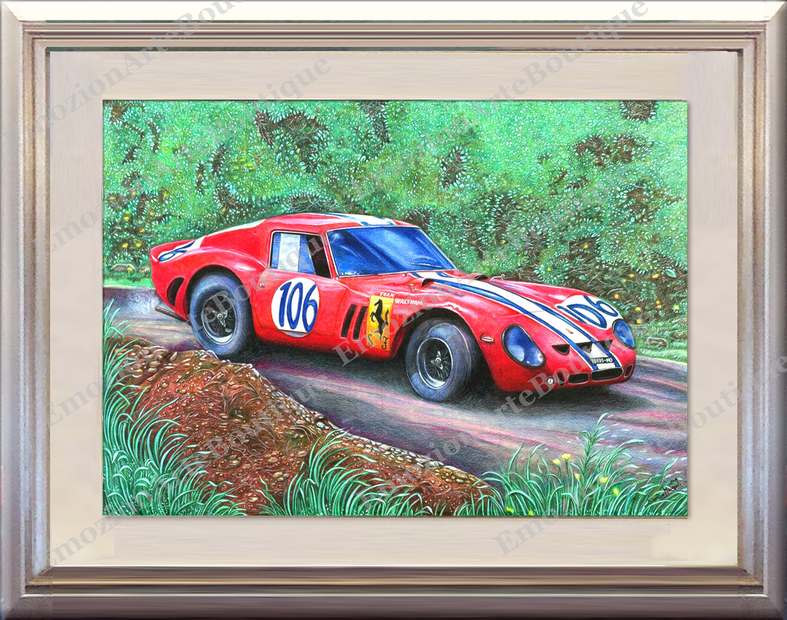 Original Drawing Ferrari 250 GTO - Targa Florio From 1963 - Etsy