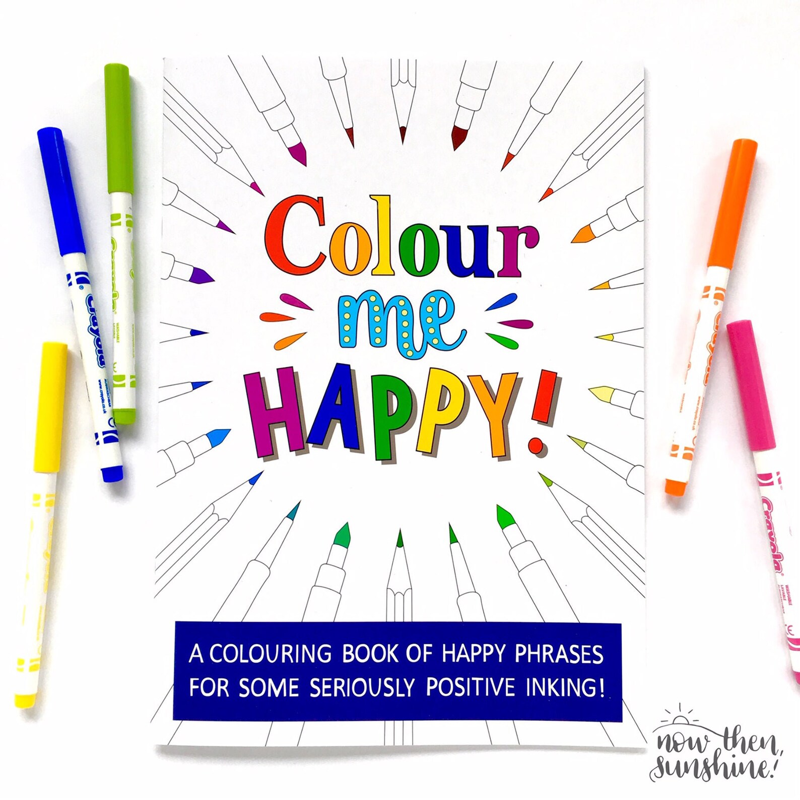 Colour Me Happy a colouring book of positive phrases Etsy