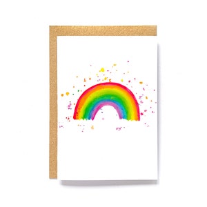 Carte arc-en-ciel amusante et colorée