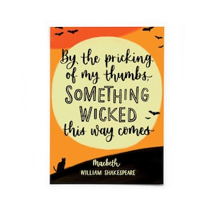 Carte postale d'Halloween A6 - C'est possible - Citation de Shakespeare