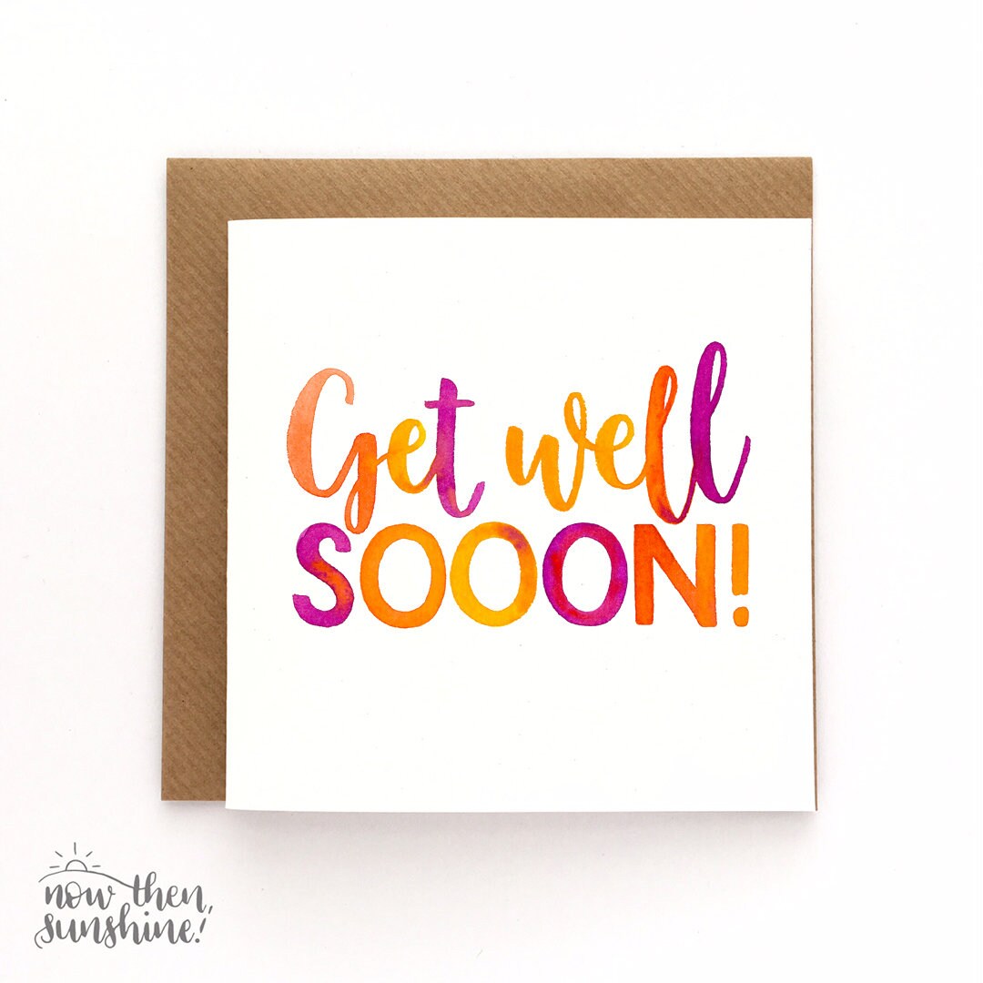 Colourful Get Well Soon Card - Etsy