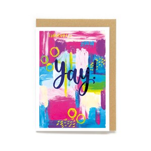 Carte de félicitations colorées - 'Yay !'
