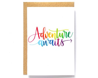 Card for travel lover / new beginnings - Adventure awaits