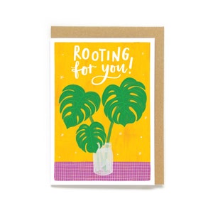 Carte porte-bonheur botanique amusante - Enracinement pour vous !