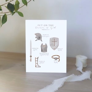 Armor of God CARDS | Watercolor Armor of God, Watercolor, Faith Card, Encouragement Card, A2, Card, Ephesians 6, Walk of Faith, Christ