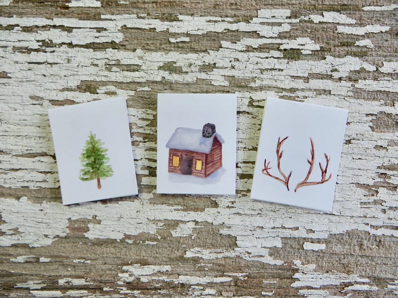 Watercolor Outdoor Wood Themed Bookmarks Pine Tree Bookmark Etsy