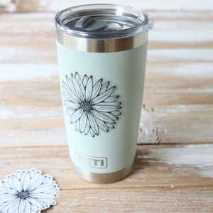 Daisy STICKER | Clear Matte, Daisy Car Sticker, Daisy Drawing, Flower Sticker, Daisy Line Drawing, Die Cut Sticker, Laptop Sticker image 4