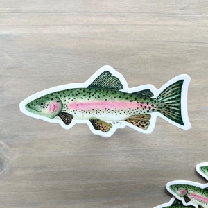 Rainbow Trout STICKER | Watercolor Trout Sticker, Car Sticker, River Trout, Yeti Sticker, Fisherman Sticker, Gone Fishing, Sticker for Him