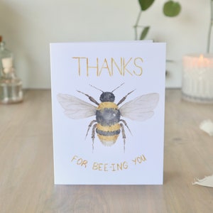 CARTES Aquarelle | Aquarelle abeille, abeille, carte soyez gentil, carte de remerciement, carte aquarelle, miel aquarelle, carte abeille, printemps, inébranlable