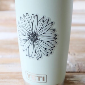 Daisy STICKER | Clear Matte, Daisy Car Sticker, Daisy Drawing, Flower Sticker, Daisy Line Drawing, Die Cut Sticker, Laptop Sticker image 8