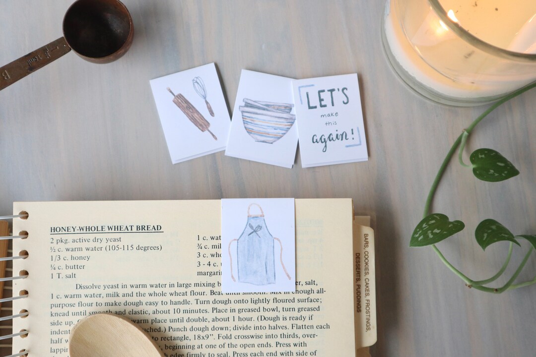 Cookbook BOOKMARKS Kitchen Bookmark, Watercolor Bookmark, Wisk Bookmark