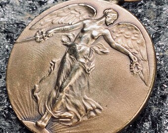 Victory Angel Medallion, 1914 Rare WWI 100% Authentic From France