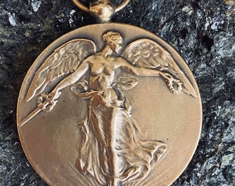 Victory Angel Medallion, 1914 Rare WWI 100% Authentic From France