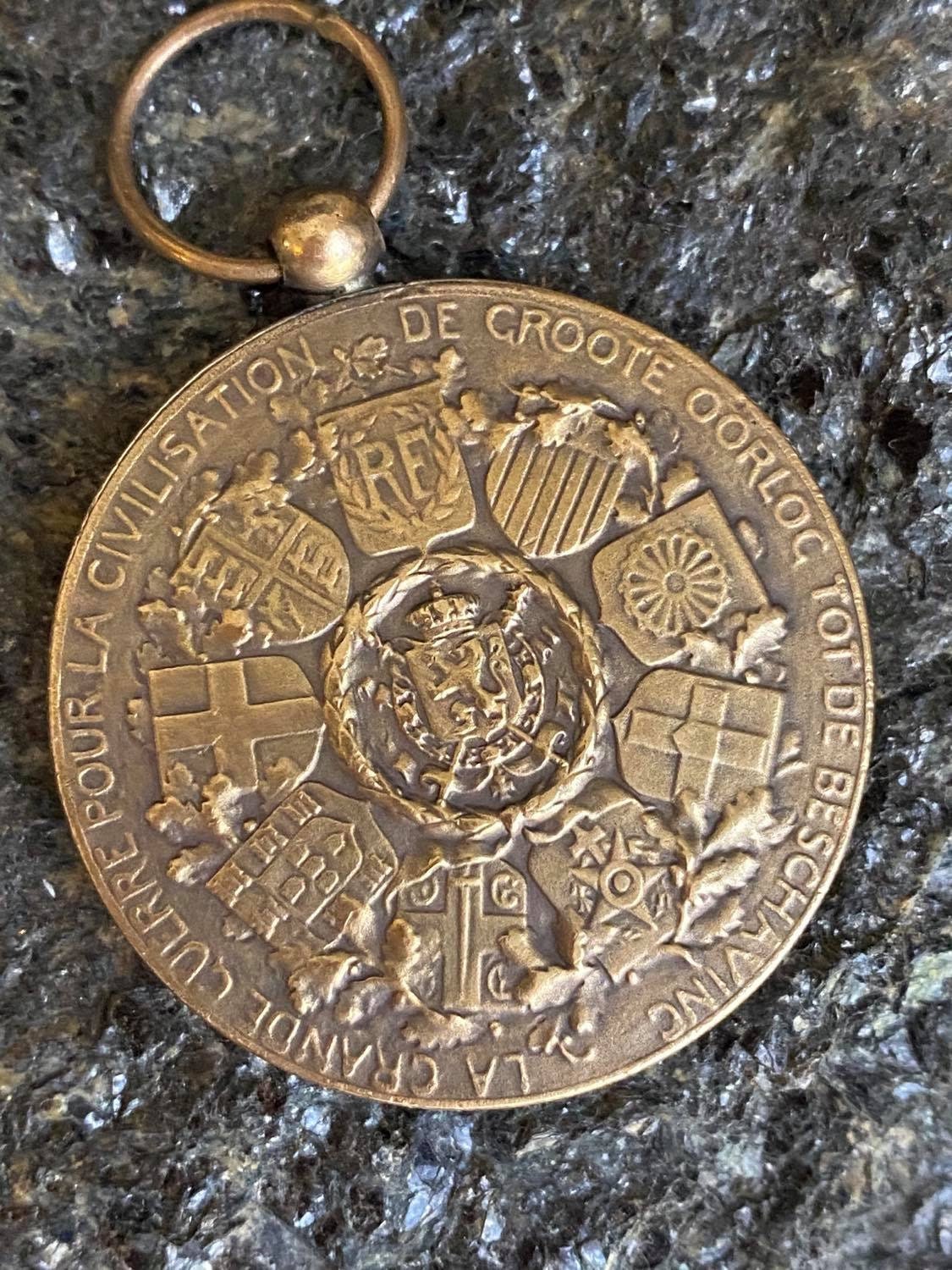 Victory Angel Medallion, 1914 Rare WWI 100% Authentic From France