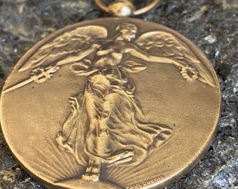 Victory Angel Medallion, 1914 Rare WWI 100% Authentic From France