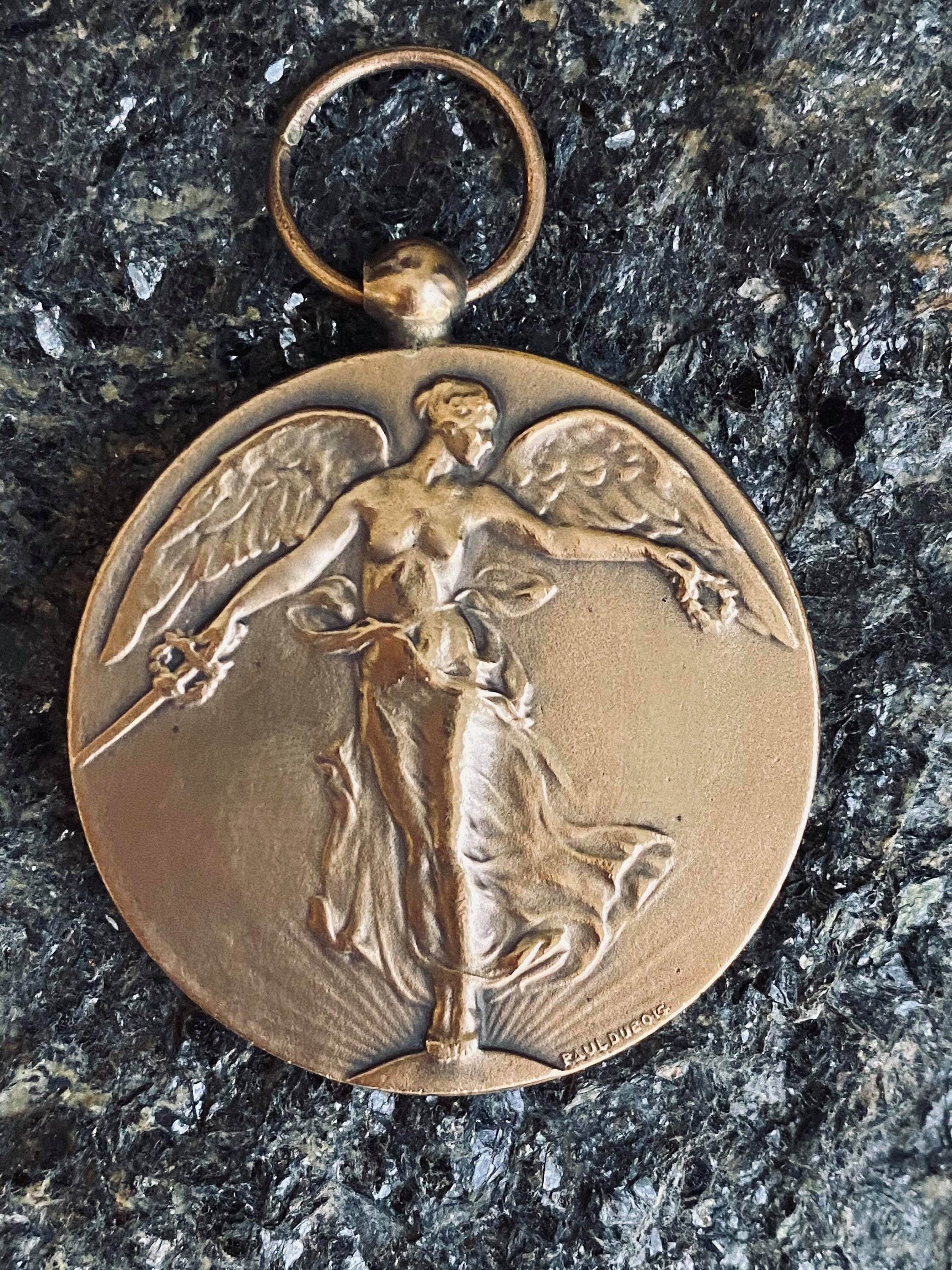 Victory Angel Medallion, 1914 Rare WWI 100% Authentic From France