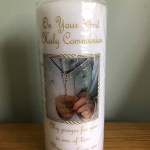 Boys First holy communion candle gift