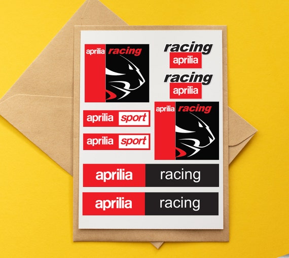 Custom Aprilia Rsv4 Logo Stickers Glossy Lamination Decals Pack Set Decals Stickers