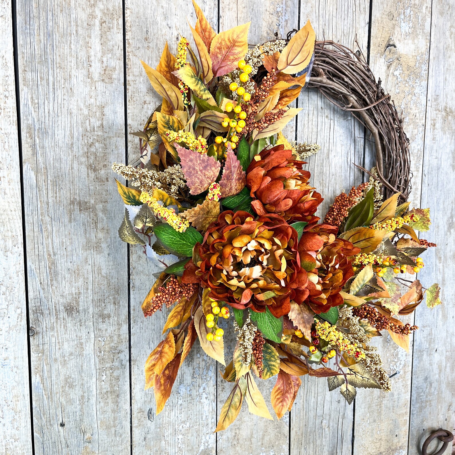 Fall Wreath Wreath for Front Door Fall Peony Wreath Outdoor Etsy