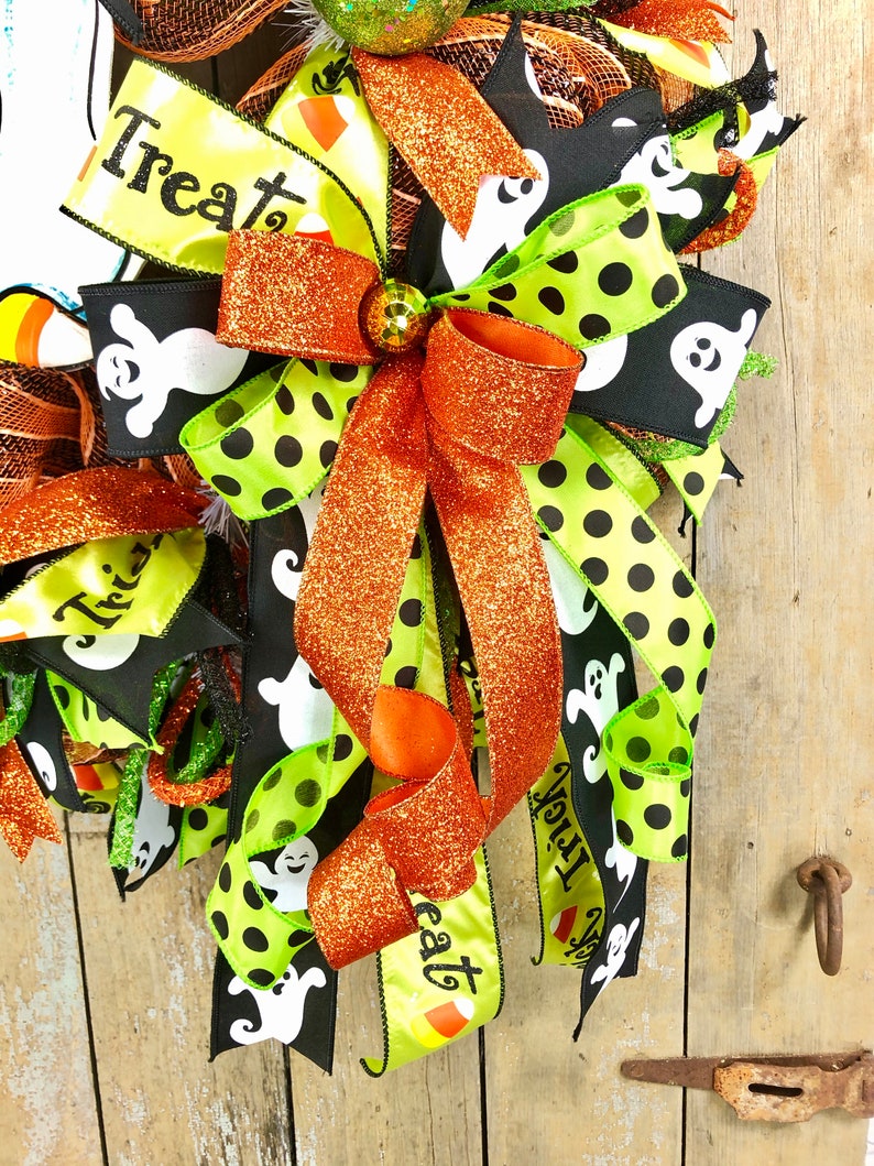 Halloween Wreath for Front Door Halloween Deco Mesh Large Etsy