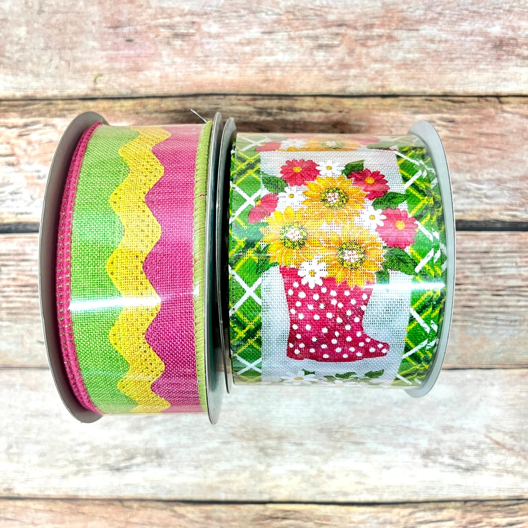 Spring Daisy Ribbon Kit Spring Ribbon Bundle Ribbon Bundle Etsy