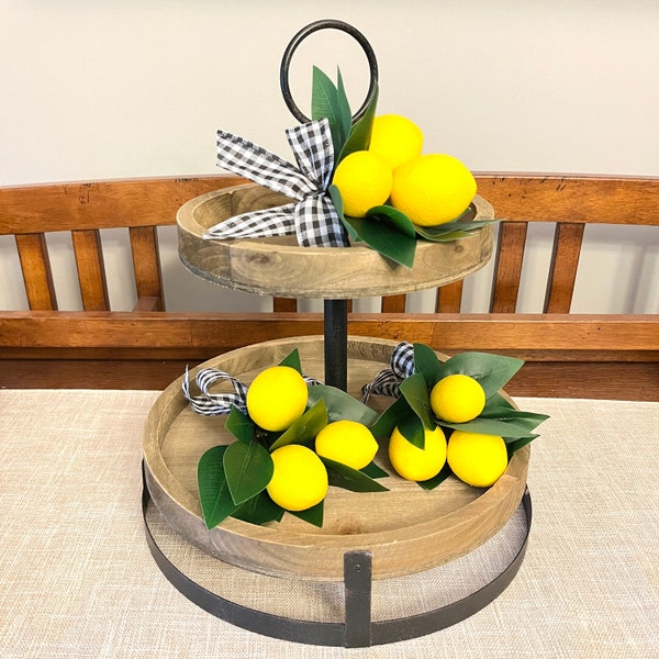 Lemon Decor for Tiered Tray Decor Tier Tray Farmhouse Decor Lemon Kitchen Decoration for Table Accent Dough Bowl Filler for Dough Bowl Decor