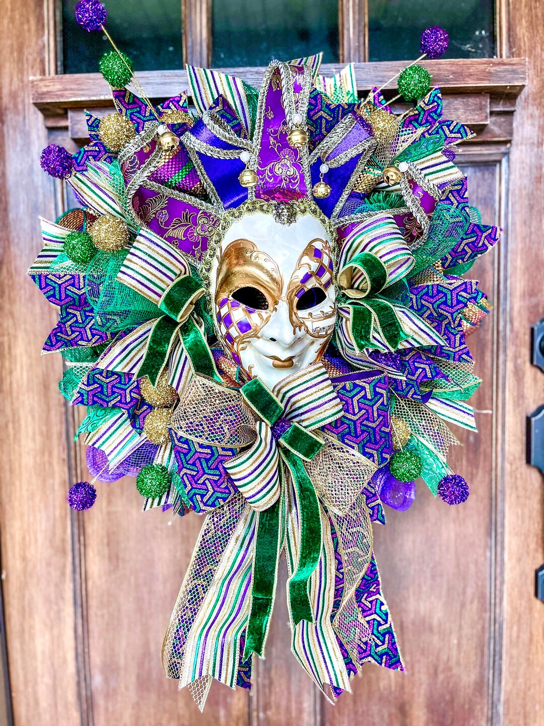 mardi gras jester wreath