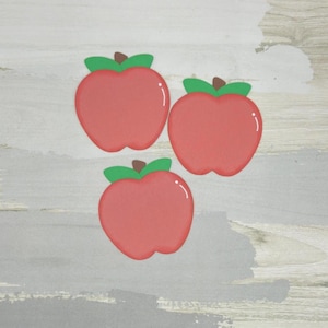 Set of 3 apples paper pieced die cut title for scrapbooking, card making, and keepsake items