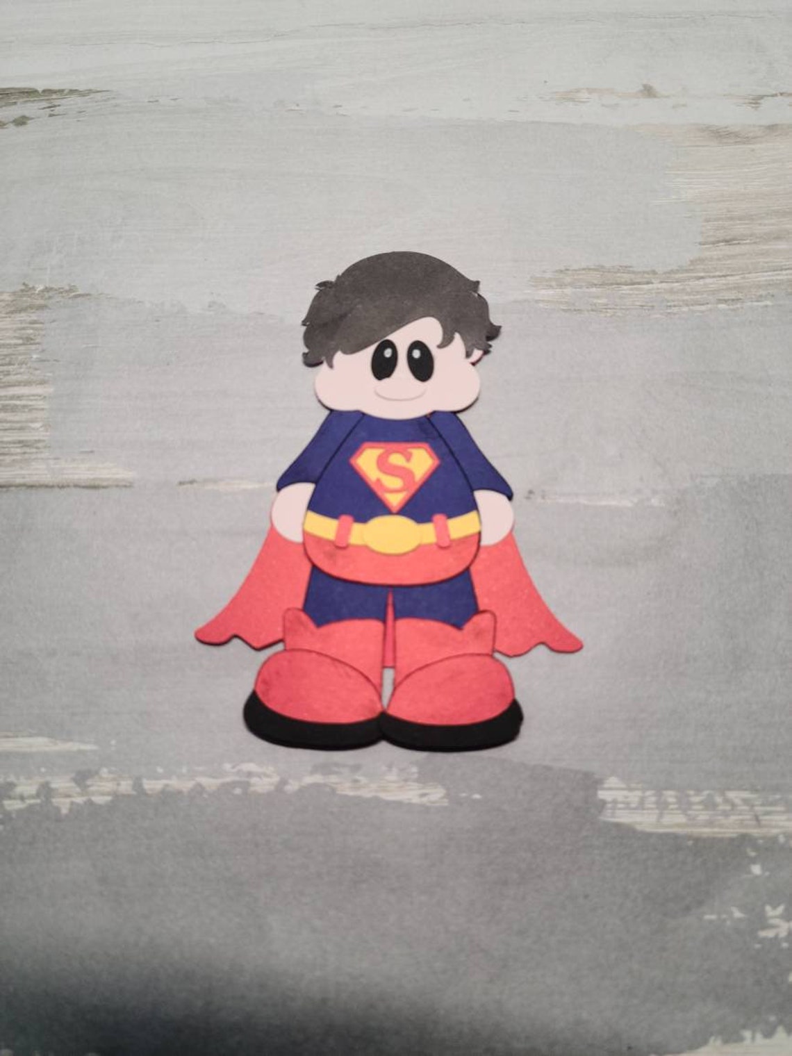 Superhero Superman Paper Pieced Die Cut for Scrapbooking Card - Etsy