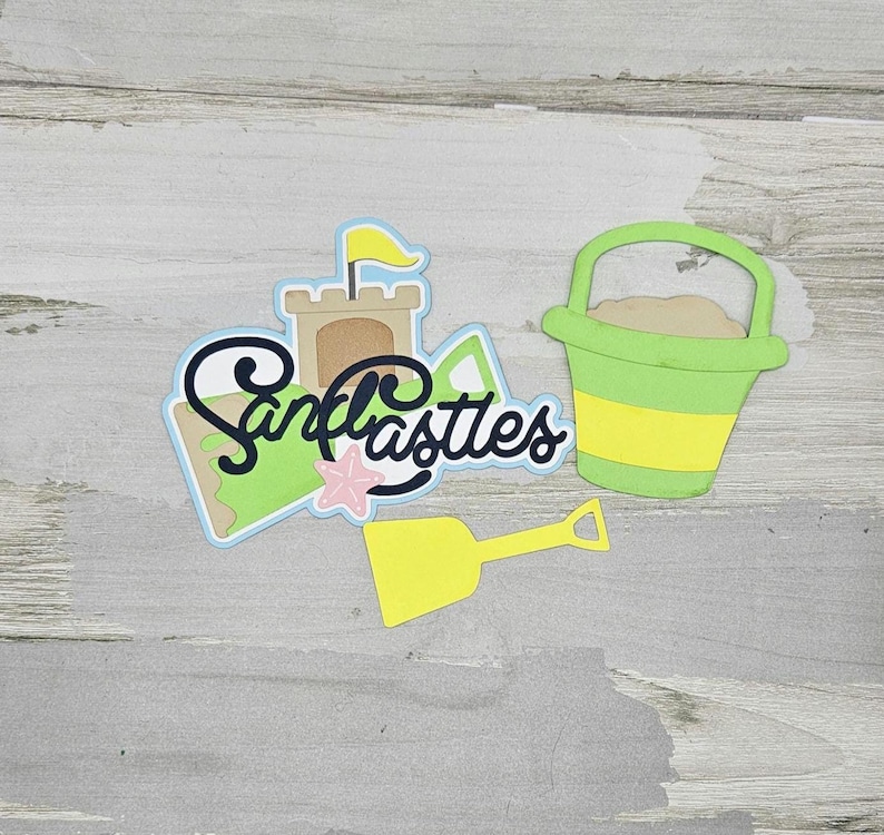 Sand Castles Beach Boy Paper Pieced Die Cut Title Set for Scrapbooking ...