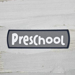 Preschool  paper pieced die cut title for scrapbooking and keepsake items
