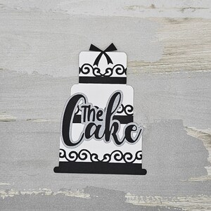 The cake wedding paper pieced die cut title for scrapbooking, card making, and keepsake items