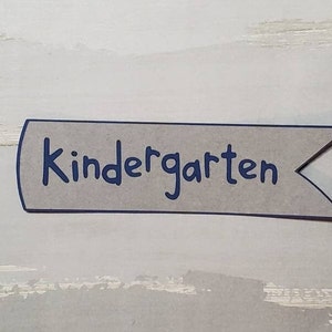 Kindergarten paper pieced die cut title for scrapbooking and keepsake items