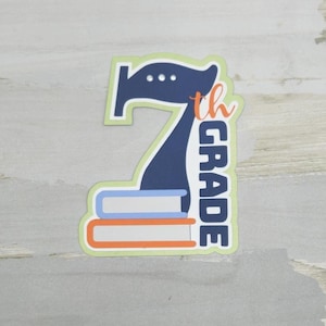 7th grade paper pieced school die cut title for scrapbooking and keepsake items. seventh grade.