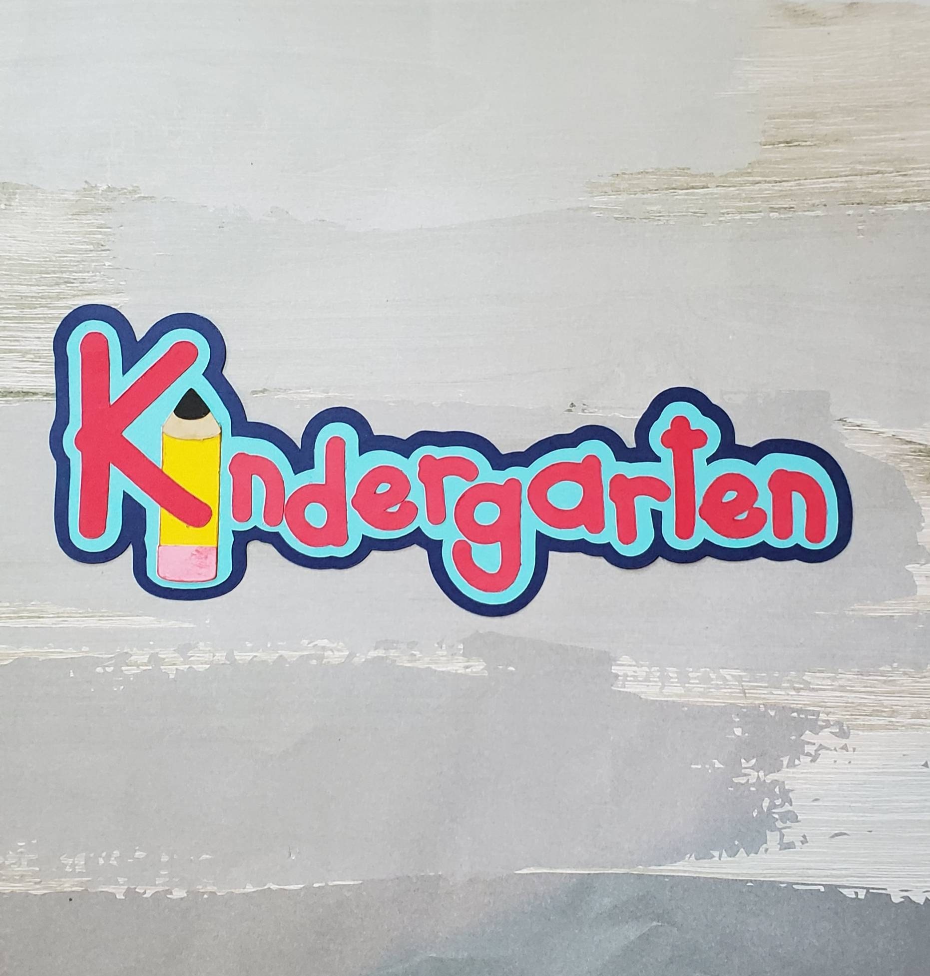 Kindergarten school paper pieced die cut title for | Etsy