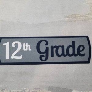12th twelth grade senior school paper pieced die cut title for scrapbooking and keepsake items
