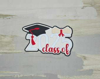 Class of 2025 Graduate Senior Graduation Party paper pieced die cut title for scrapbooking, card making, and keepsake items